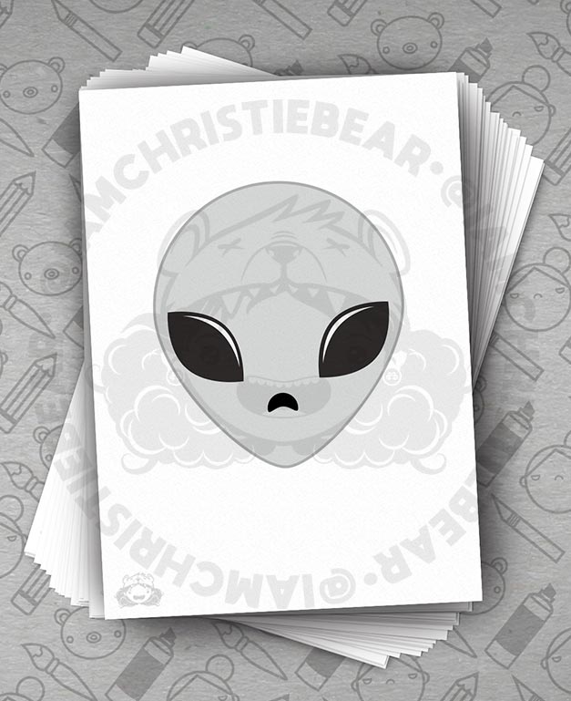 Alien Y Files Not XFiles Little Grey Man Print By ChristieBear