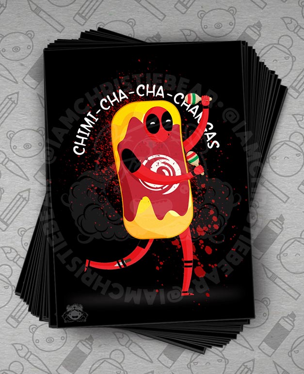 Deadpool dancing chimichanga suit Print By ChristieBear