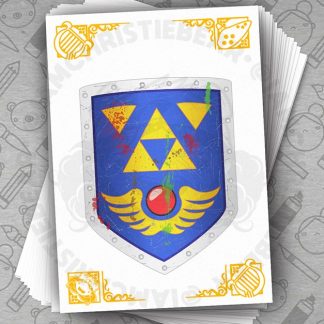 Legend Of Zelda Links Awakening Damaged Shield Print By ChristieBear