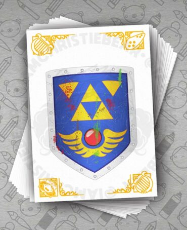Legend Of Zelda Links Awakening Damaged Shield Print By ChristieBear