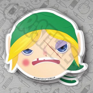 Link Beat Up Legend of Zelda Sticker by ChristieBear