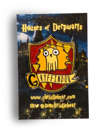 House of Derpwarts Gryffindor Glitter hard enamel pin by ChristieBear