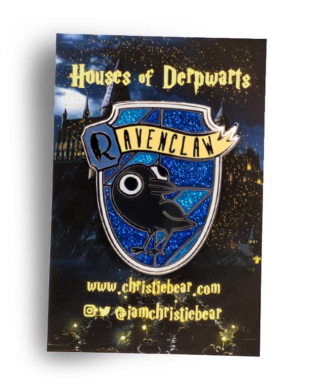 House of Derpwarts Ravenclaw Glitter hard enamel pin by ChristieBear