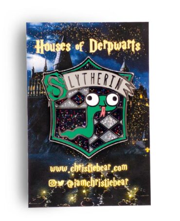House of Derpwarts Slyhterin Glitter hard enamel pin by ChristieBear