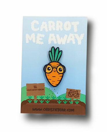 Carrot Glasses Soft Enamel Pin with Epoxy Pin By ChristieBear