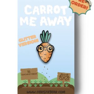 Carrot Me Away Glitter Enamel Pin by ChristieBear
