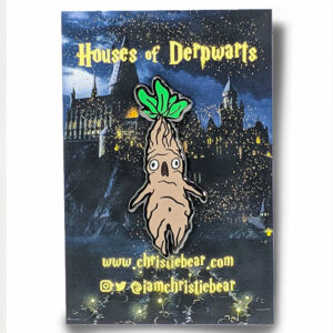 Houses of Derpwarts Mandrake Root Harry Potter Hard Ename Pin Parody by ChristieBear