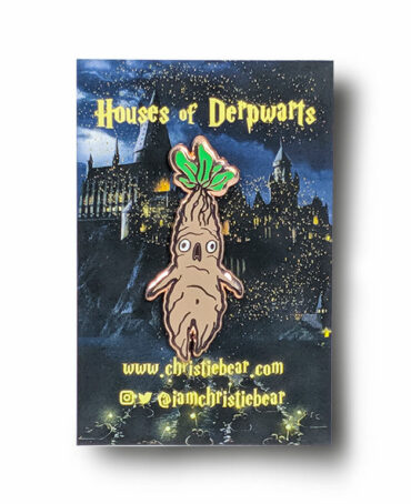 Houses of Derpwarts Mandrake Root Rose GoldHarry Potter Hard Ename Pin Parody by ChristieBear