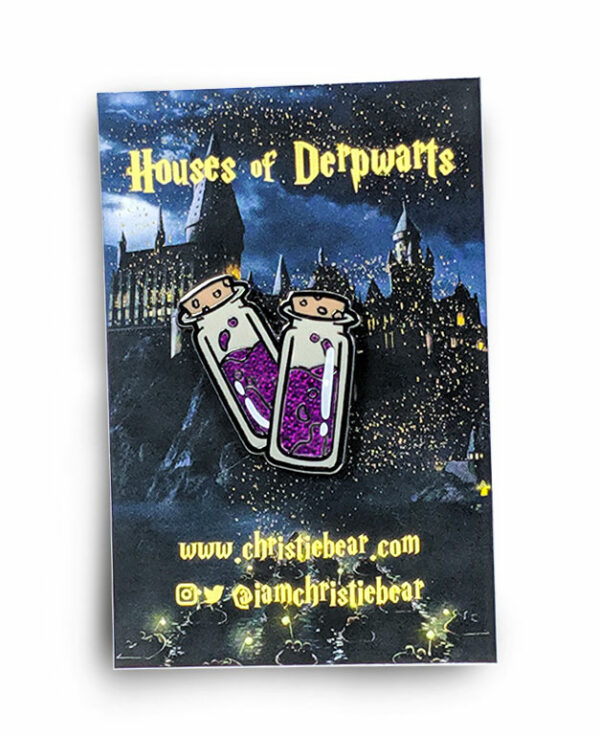 Houses of Derpwarts Purple Potions Glitter Harry Potter Hard Ename Pin Parody by ChristieBear